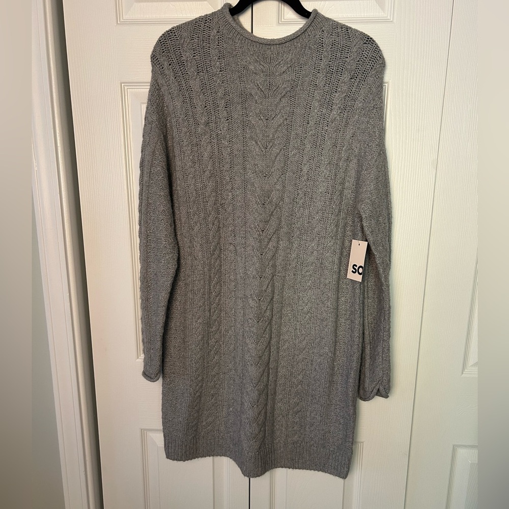SO Light Gray Knit sweater dress
